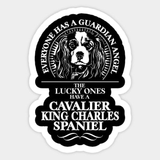 Cavalier King Charles Spaniel Guardian Angel dog saying Sticker